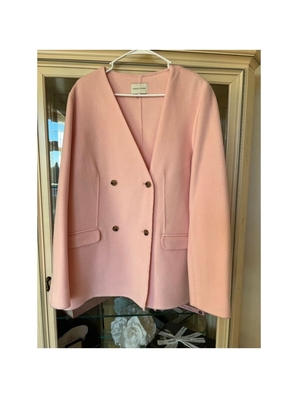 NWOT LOULOU STUDIO Pink Wool Cashmere Blazer L